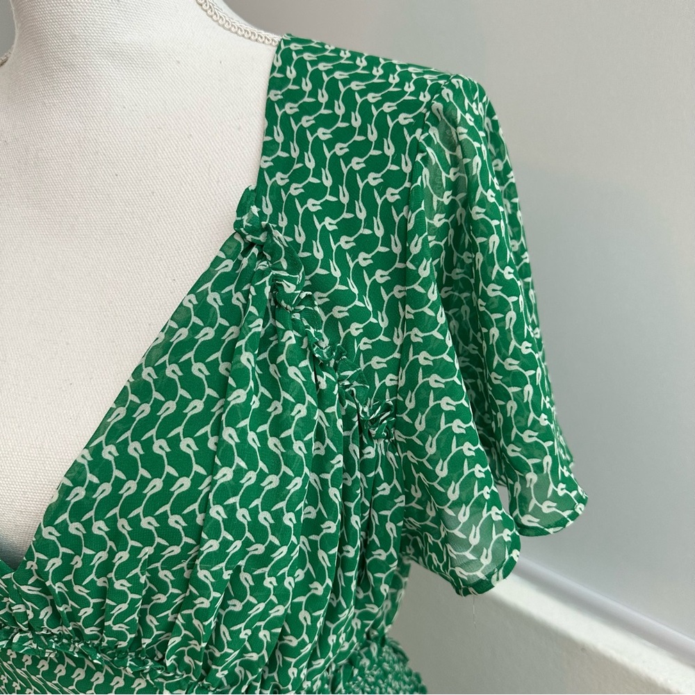 Max Studio Kelly Green Flutter Sleeve Midi Sundre… - image 4